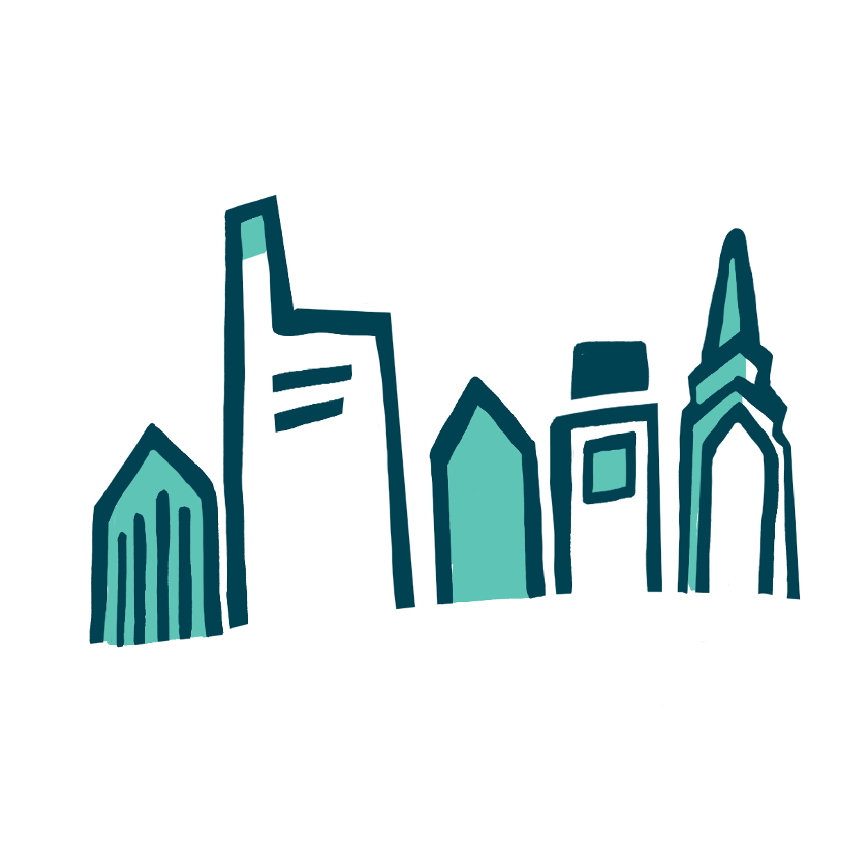 Illustration of buildings