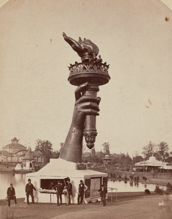 Photo of the arm of the Statue of Liberty