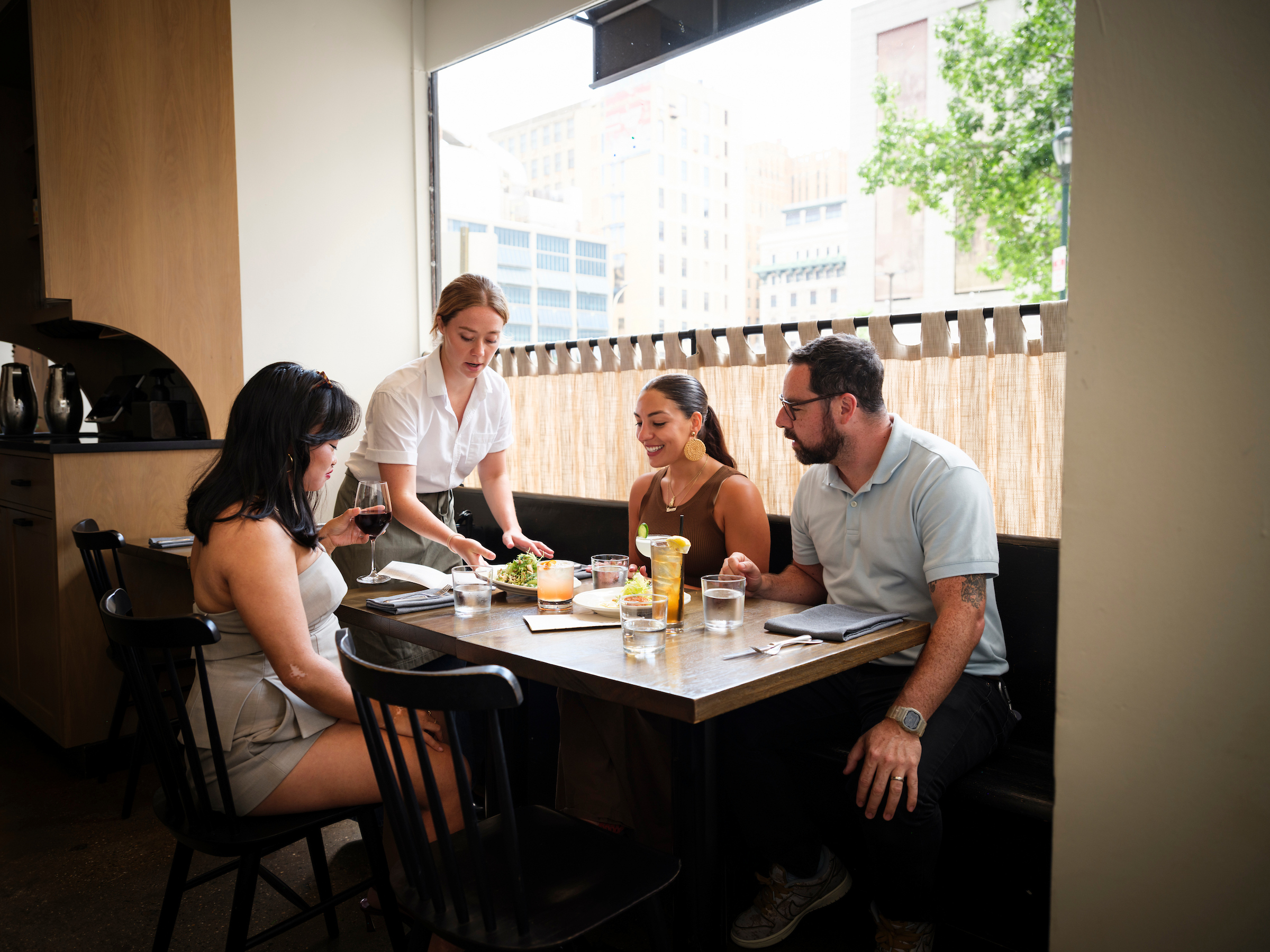 people eating at High Street restaurant