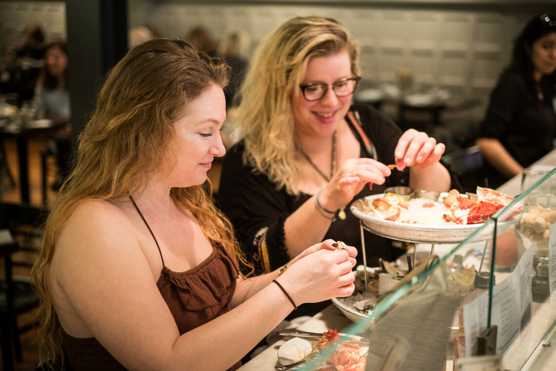 people eating at Oyster House restaurant